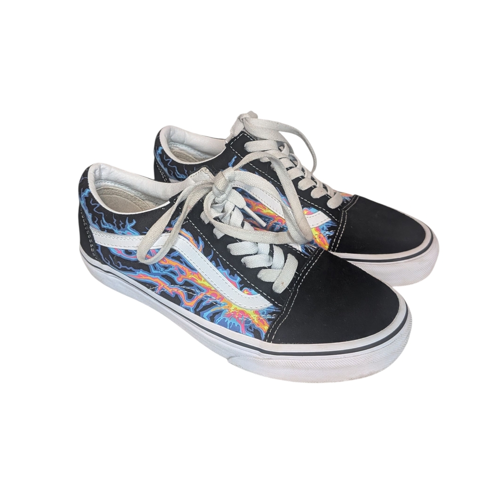 Vans Old Skool Electric Flames Woman's Size 7 Vans Men's Size 5.5 Vans Electric